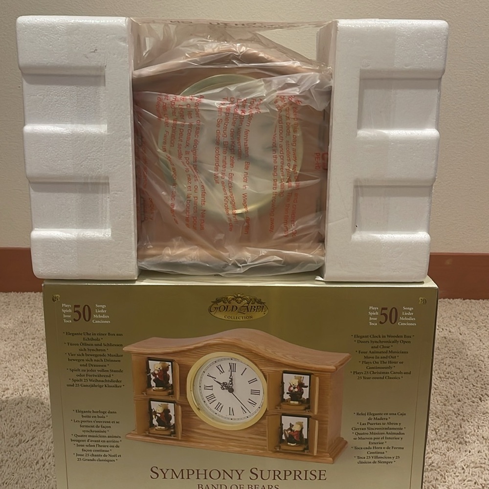 New Mr. Christmas Gold Label symphony surprise musical clock. Original packaging - Picture 2 of 9